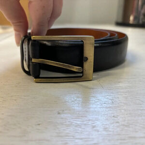 Men’s Wearhouse full green Italian leather black belt 40